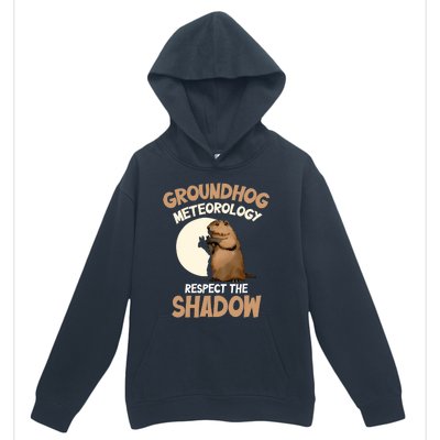 Respect The Shadow Meteorology Funny Groundhog Day Urban Pullover Hoodie