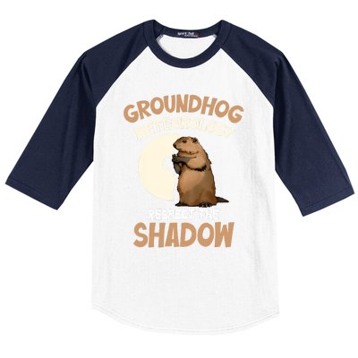 Respect The Shadow Meteorology Funny Groundhog Day Baseball Sleeve Shirt