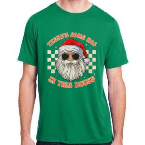 Retro ThereS Some Hos In This House Santa Claus Christmas Raglan Baseball Adult ChromaSoft Performance T-Shirt