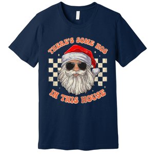 Retro ThereS Some Hos In This House Santa Claus Christmas Raglan Baseball Premium T-Shirt