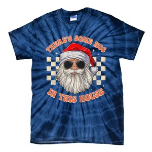 Retro ThereS Some Hos In This House Santa Claus Christmas Raglan Baseball Tie-Dye T-Shirt