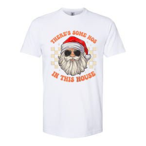 Retro ThereS Some Hos In This House Santa Claus Christmas Raglan Baseball Softstyle CVC T-Shirt