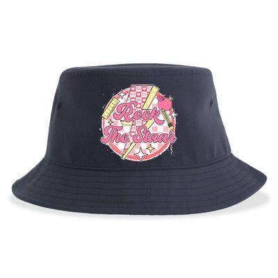 Rock The STAAR Teacher Student Funny Testing Day Checkered Sustainable Bucket Hat