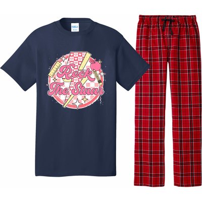 Rock The STAAR Teacher Student Funny Testing Day Checkered Pajama Set