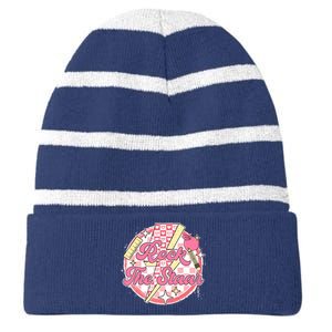 Rock The STAAR Teacher Student Funny Testing Day Checkered Striped Beanie with Solid Band