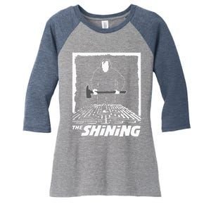 retro The Shining Maze White Women's Tri-Blend 3/4-Sleeve Raglan Shirt