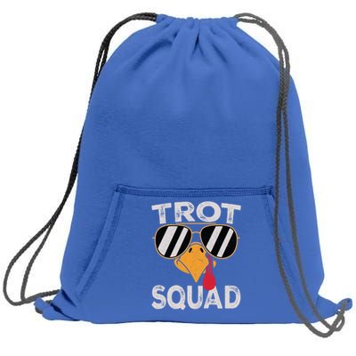 Running Turkey Sunglasses Trot Squad Thanksgiving Gift Sweatshirt Cinch Pack Bag