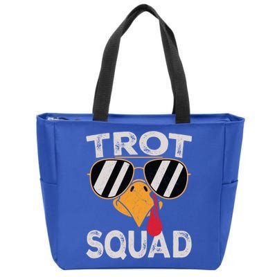 Running Turkey Sunglasses Trot Squad Thanksgiving Gift Zip Tote Bag