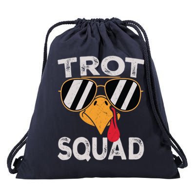 Running Turkey Sunglasses Trot Squad Thanksgiving Gift Drawstring Bag