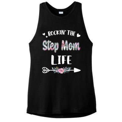 Rockin' The Step Mom Life Proud Grandma Mothers Day Funny Gift Ladies PosiCharge Tri-Blend Wicking Tank