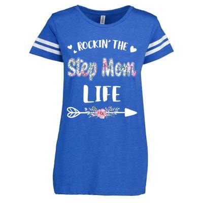 Rockin' The Step Mom Life Proud Grandma Mothers Day Funny Gift Enza Ladies Jersey Football T-Shirt