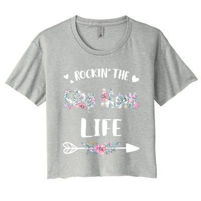 Rockin' The Step Mom Life Proud Grandma Mothers Day Funny Gift Women's Crop Top Tee