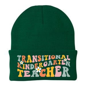 Retro TK Teacher Groovy Transitional Kindergarten Teacher Knit Cap Winter Beanie