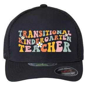 Retro TK Teacher Groovy Transitional Kindergarten Teacher Flexfit Unipanel Trucker Cap