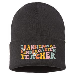 Retro TK Teacher Groovy Transitional Kindergarten Teacher Sustainable Knit Beanie