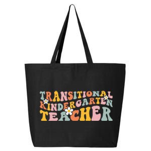 Retro TK Teacher Groovy Transitional Kindergarten Teacher 25L Jumbo Tote