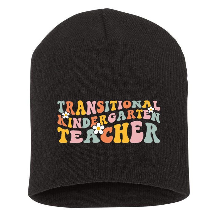 Retro TK Teacher Groovy Transitional Kindergarten Teacher Short Acrylic Beanie