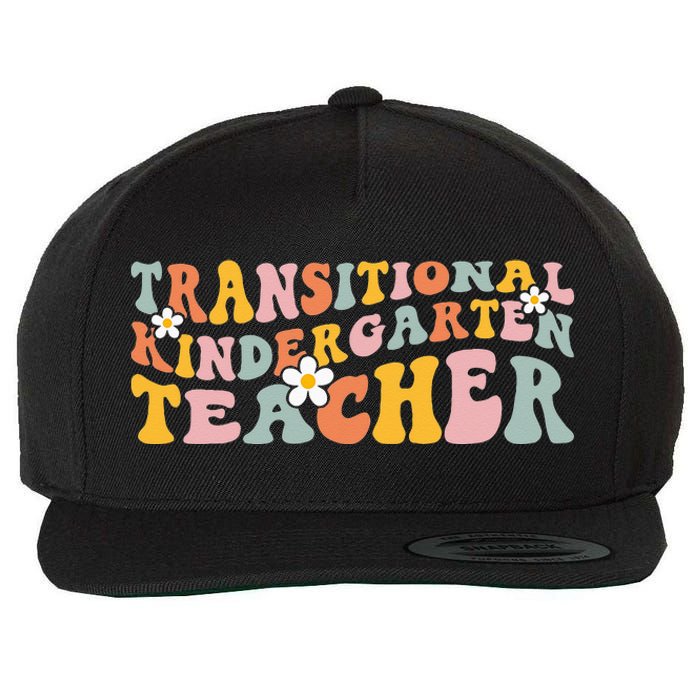 Retro TK Teacher Groovy Transitional Kindergarten Teacher Wool Snapback Cap