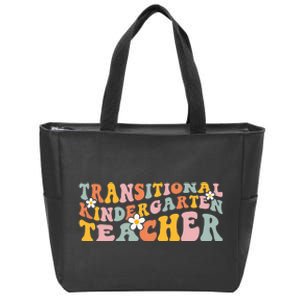 Retro TK Teacher Groovy Transitional Kindergarten Teacher Zip Tote Bag