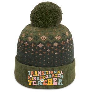 Retro TK Teacher Groovy Transitional Kindergarten Teacher The Baniff Cuffed Pom Beanie