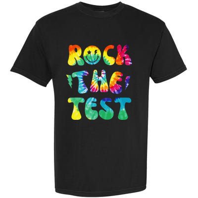 Rock The Test Testing Day Retro Motivational Teacher Student Garment-Dyed Heavyweight T-Shirt