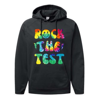 Rock The Test Testing Day Retro Motivational Teacher Student Performance Fleece Hoodie