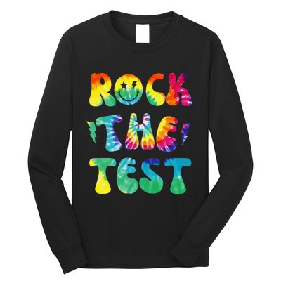 Rock The Test Testing Day Retro Motivational Teacher Student Long Sleeve Shirt