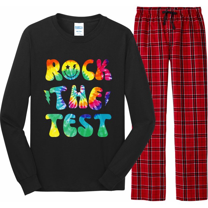 Rock The Test Testing Day Retro Motivational Teacher Student Long Sleeve Pajama Set