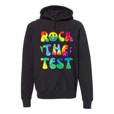 Rock The Test Testing Day Retro Motivational Teacher Student Premium Hoodie