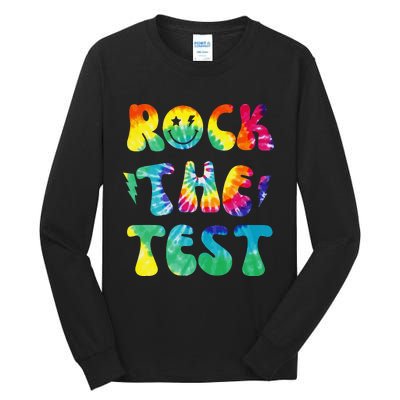 Rock The Test Testing Day Retro Motivational Teacher Student Tall Long Sleeve T-Shirt