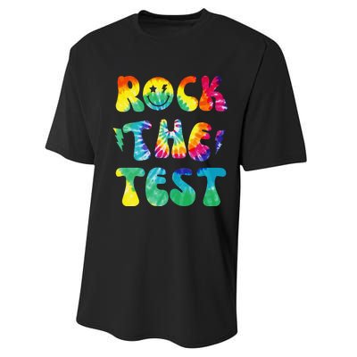 Rock The Test Testing Day Retro Motivational Teacher Student Performance Sprint T-Shirt