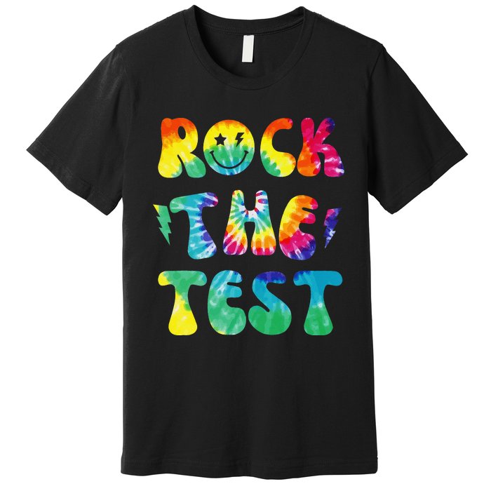 Rock The Test Testing Day Retro Motivational Teacher Student Premium T-Shirt