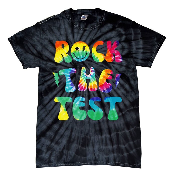 Rock The Test Testing Day Retro Motivational Teacher Student Tie-Dye T-Shirt