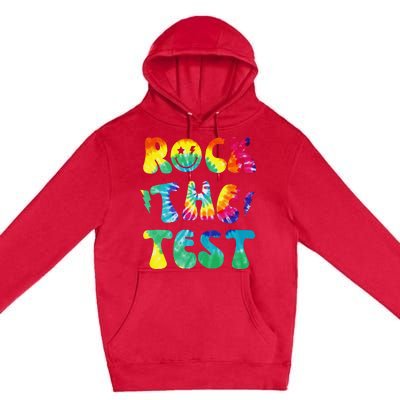 Rock The Test Testing Day Retro Motivational Teacher Student Premium Pullover Hoodie