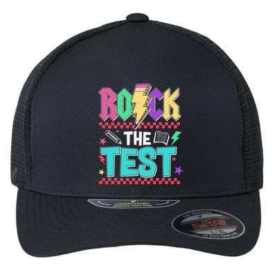 Rock The Test Testing Day Teacher Student Flexfit Unipanel Trucker Cap