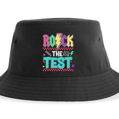 Rock The Test Testing Day Teacher Student Sustainable Bucket Hat