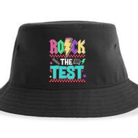 Rock The Test Testing Day Teacher Student Sustainable Bucket Hat