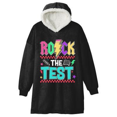 Rock The Test Testing Day Teacher Student Hooded Wearable Blanket