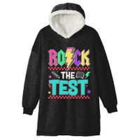 Rock The Test Testing Day Teacher Student Hooded Wearable Blanket