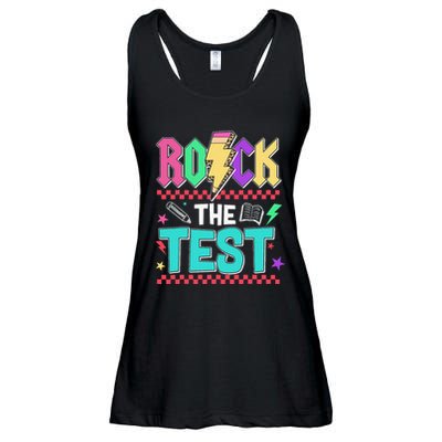 Rock The Test Testing Day Teacher Student Ladies Essential Flowy Tank