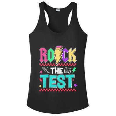 Rock The Test Testing Day Teacher Student Ladies PosiCharge Competitor Racerback Tank