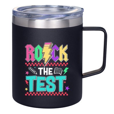 Rock The Test Testing Day Teacher Student 12oz Stainless Steel Coffee Mug
