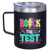 Rock The Test Testing Day Teacher Student 12oz Stainless Steel Coffee Mug