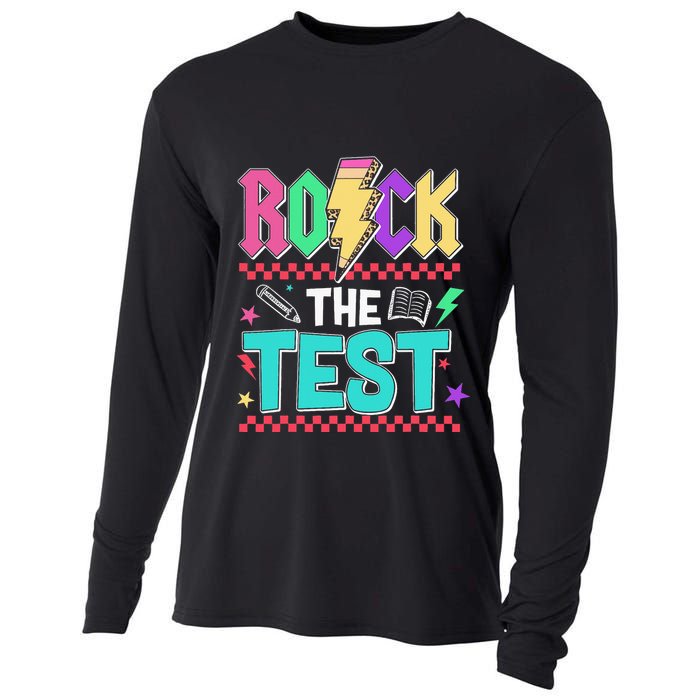 Rock The Test Testing Day Teacher Student Cooling Performance Long Sleeve Crew