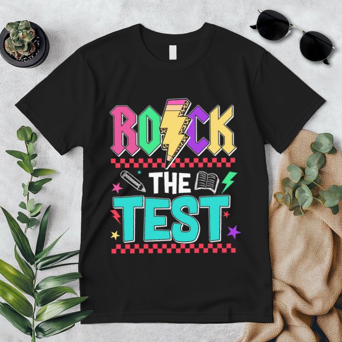 Rock The Test Testing Day Teacher Student Premium T-Shirt