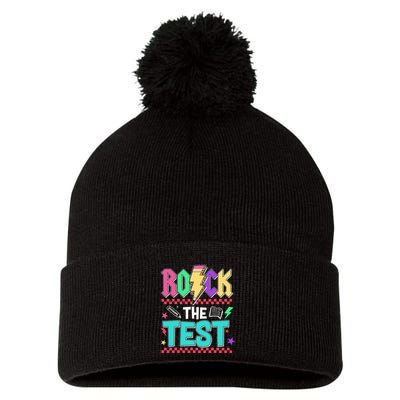 Rock The Test Testing Day Teacher Student Pom Pom 12in Knit Beanie