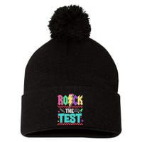 Rock The Test Testing Day Teacher Student Pom Pom 12in Knit Beanie
