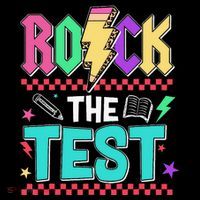 Rock The Test Testing Day Teacher Student Pom Pom 12in Knit Beanie