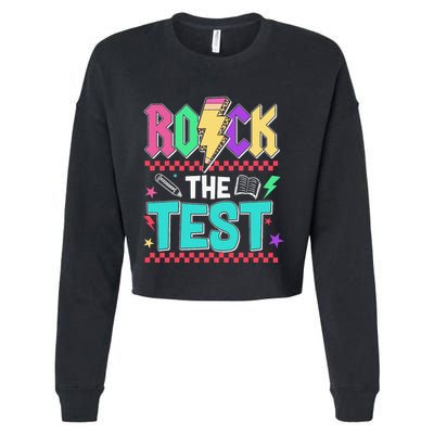 Rock The Test Testing Day Teacher Student Cropped Pullover Crew