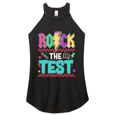 Rock The Test Testing Day Teacher Student Women's Perfect Tri Rocker Tank